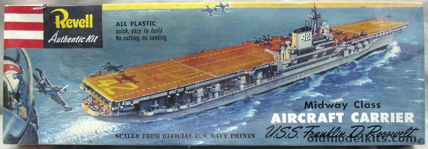 Revell 1/547 USS Franklin D Roosevelt (Midway Class) Aircraft Carrier, 0307 plastic model kit
